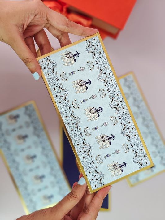 Haathi Print Money Envelopes (Blue)