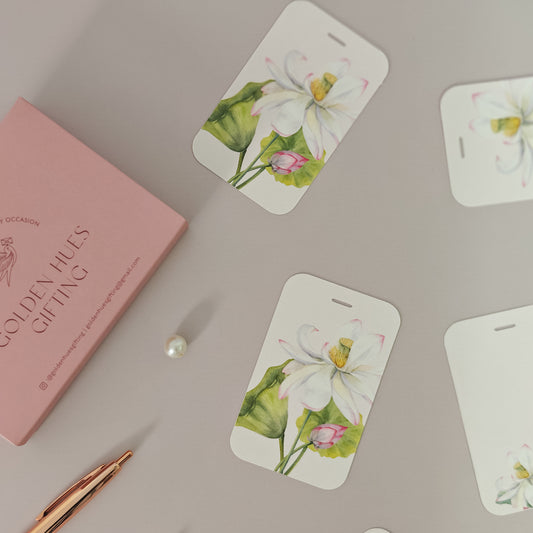 Rosewood Lotus Print Gift Tags
