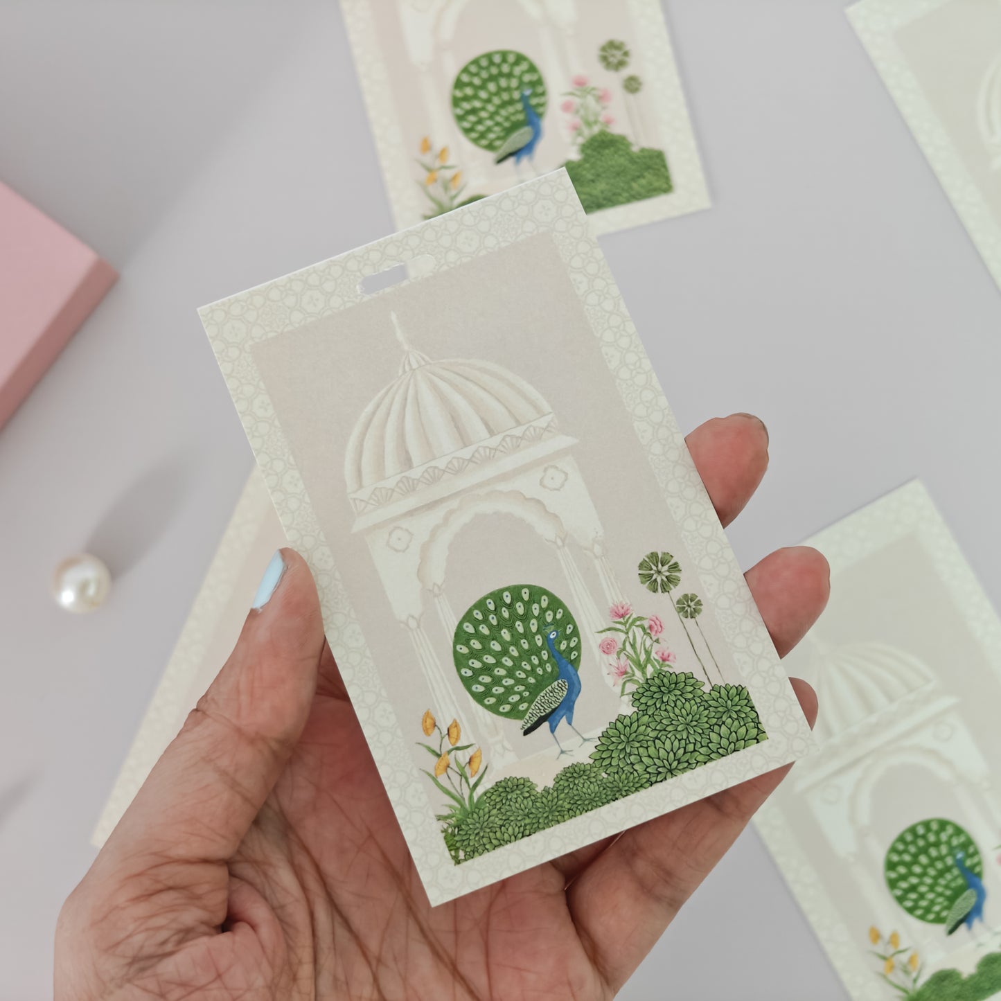 Mughal Collection Print Gift Tags(Peach)