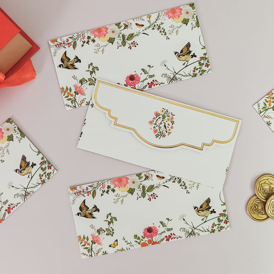 Ivory Blooms Print Money Envelopes