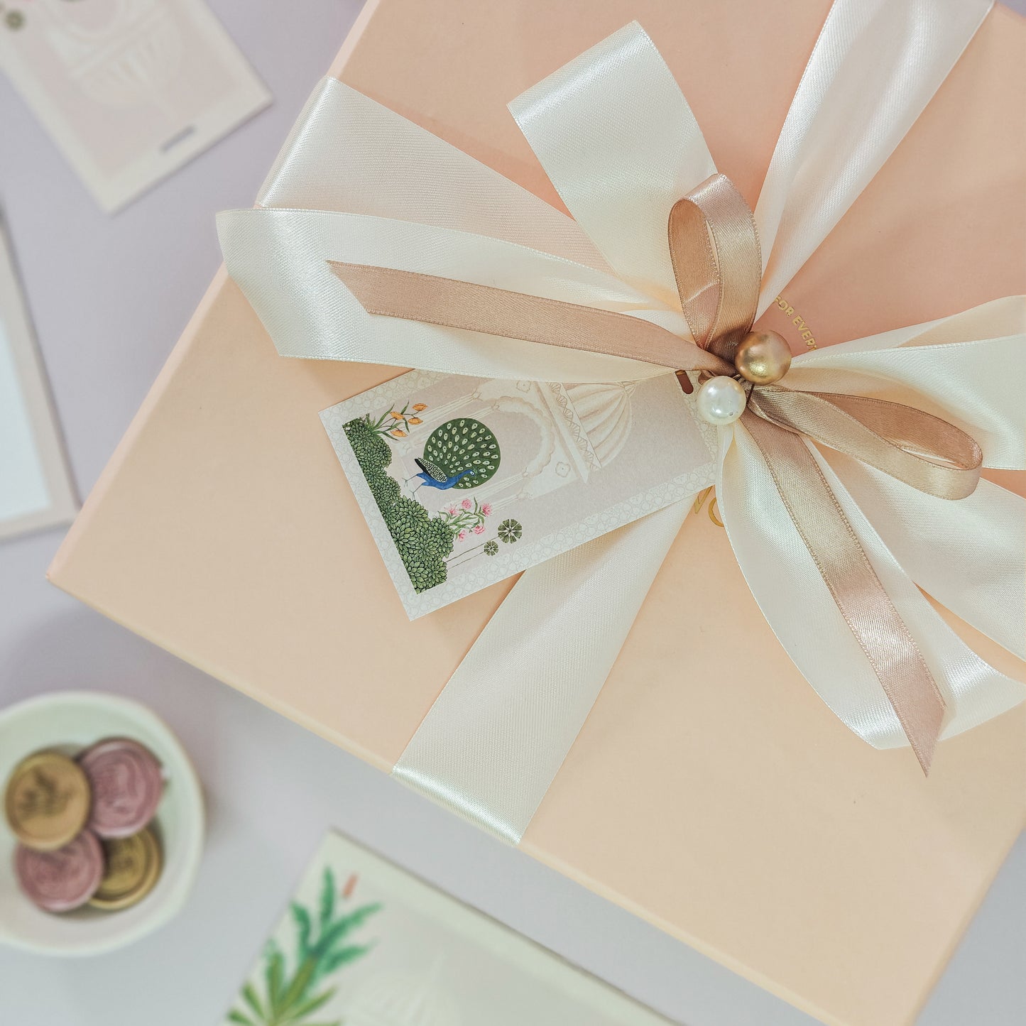 Mughal Collection Print Gift Tags(Peach)