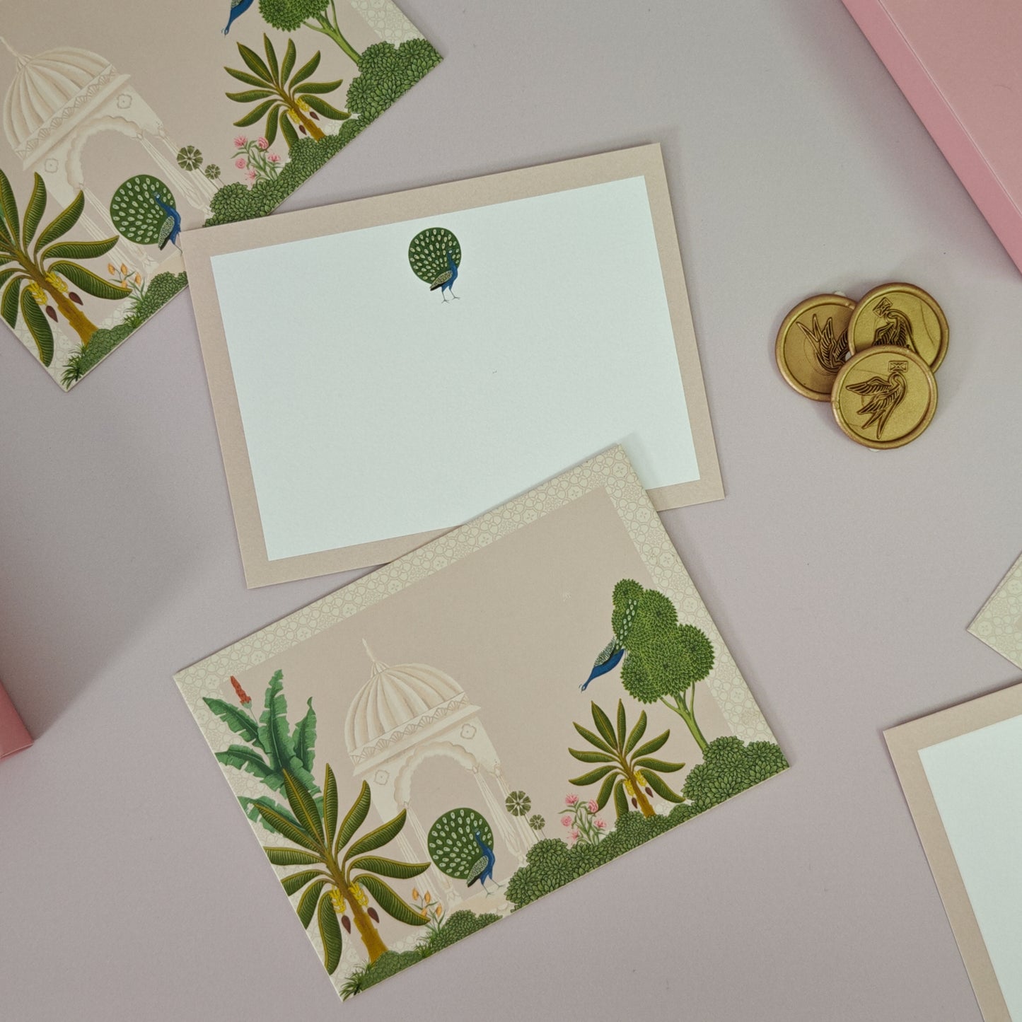 Mughal Collection Peach Notecard Set