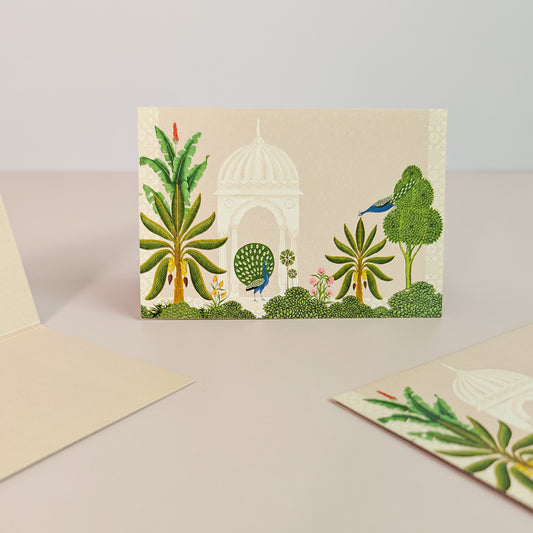 Mughal Print Mini Folding Cards (Peach)