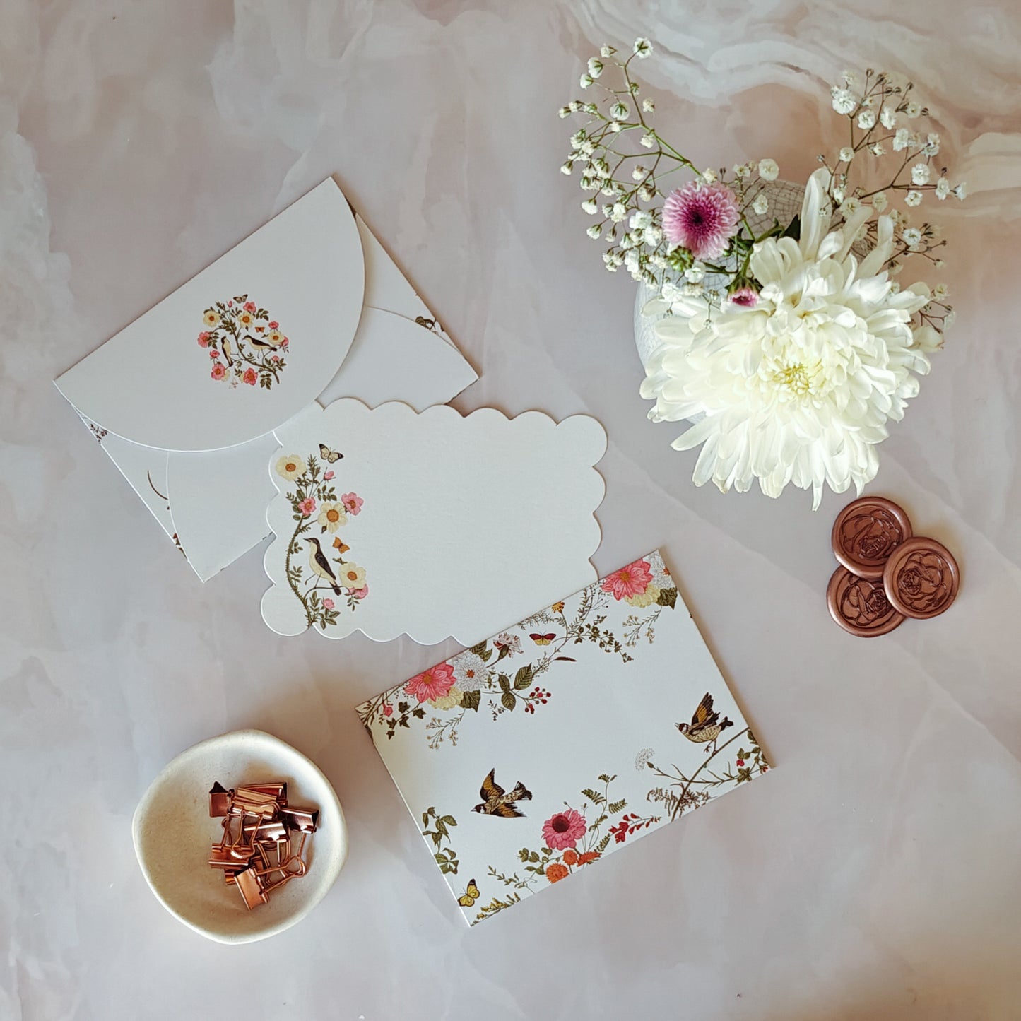 Ivory Blooms Notecard Set