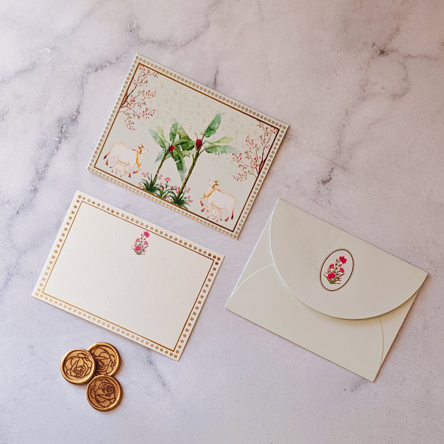 Pichwai Collection Green Notecard Set