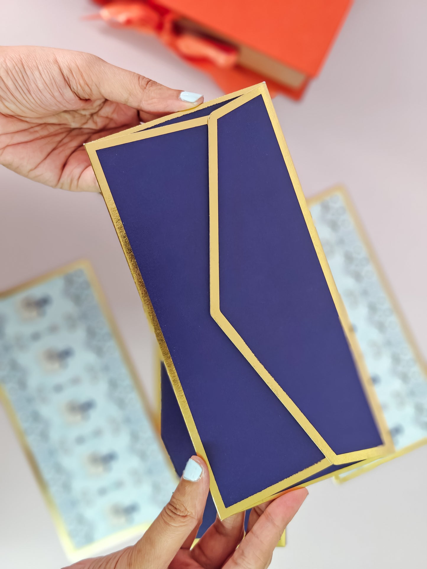 Haathi Print Money Envelopes (Blue)