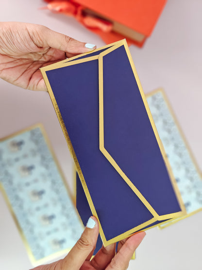 Haathi Print Money Envelopes (Blue)