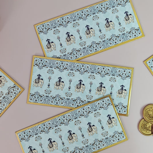 Haathi Print Money Envelopes (Blue)