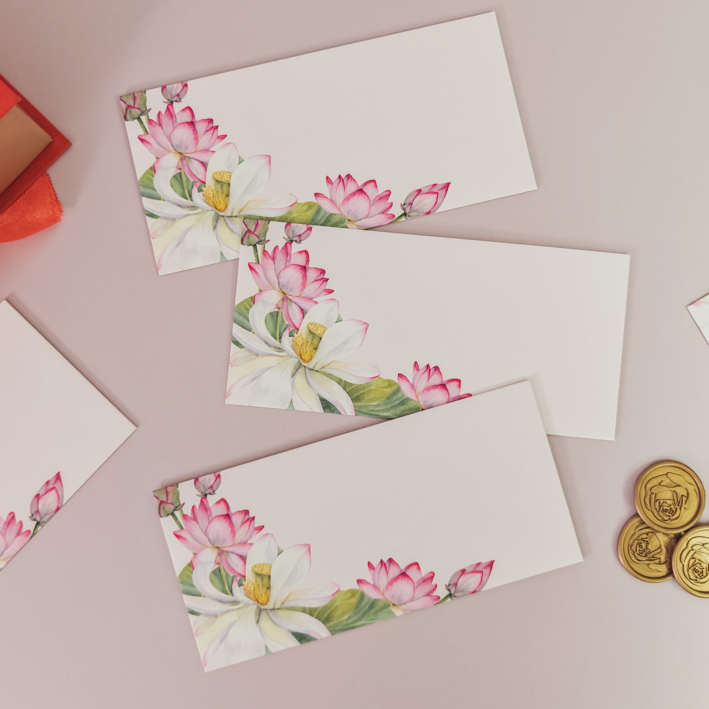 Rosewood Lotus Money Envelopes