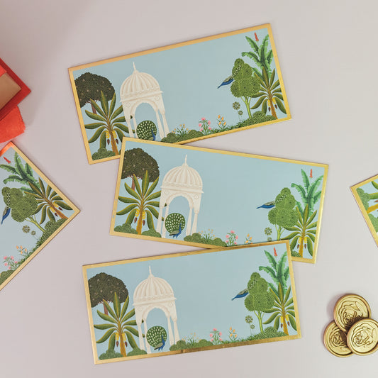 Mughal Print Money Envelopes (Blue)