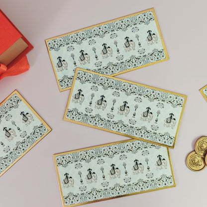 Haathi Print Money Envelopes (Green)