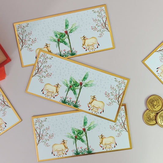 Pichwai Print Money Envelopes (Blue)
