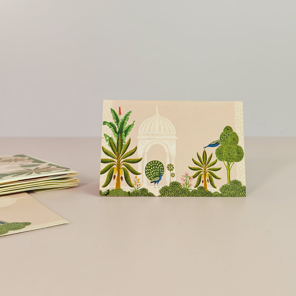 Mughal Print Mini Folding Cards (Peach)