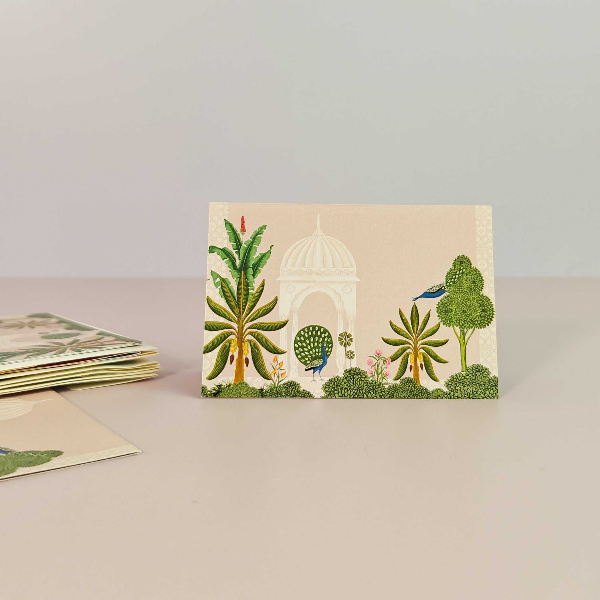 Mughal Print Mini Folding Cards (Peach)