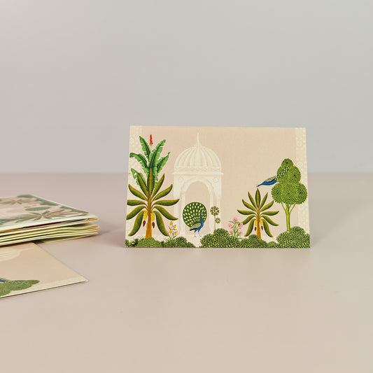 Mughal PrintMini Folding Cards (Peach)