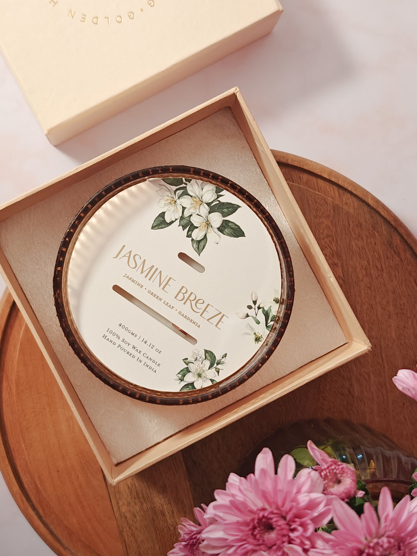 Amber Crystal Cutwork Jar | Scented Candle