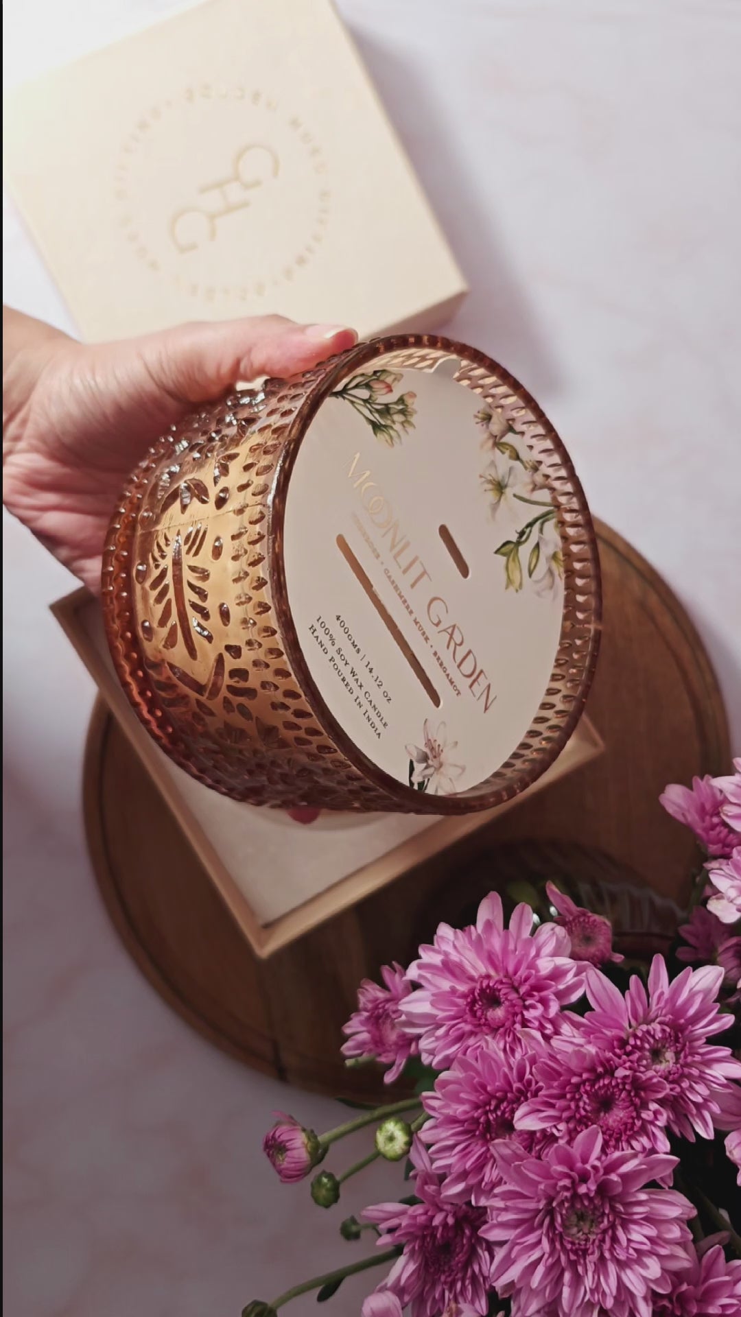 Amber Crystal Cutwork Jar | Scented Candle